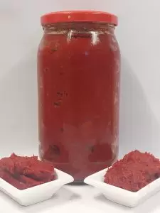 Tatlı Biber Salçası 1 Kg Güneş Kurusu Cam Kavanoz - Görsel 2
