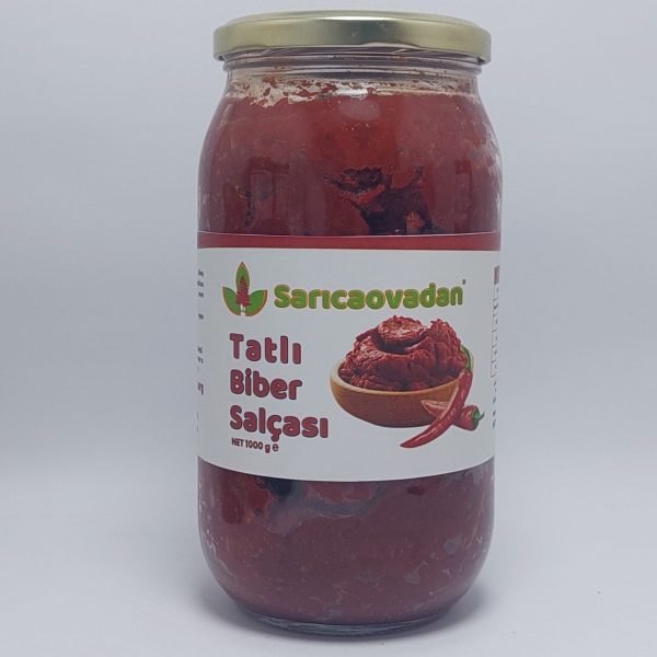 Tatlı Biber Salçası 1 Kg  Güneş Kurusu Cam Kavanoz